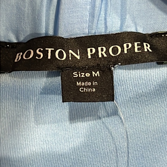 Boston Proper Two Tone Lace Overlay Top M Blue White NWT Boho Off Shoulder Girly - Picture 8 of 10